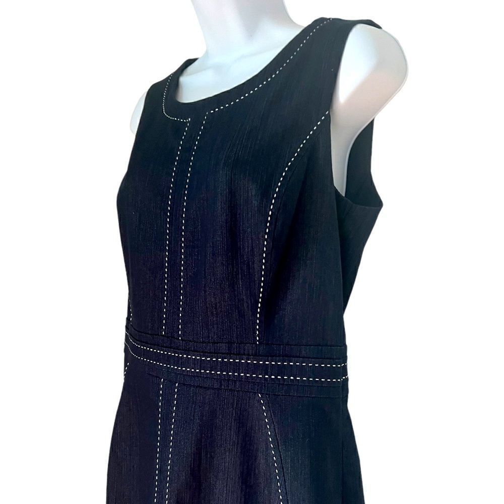 NY&CO New York and Company Denim Blue Jean Sheath Sleeveless Dress sz 8 - Picture 2 of 9